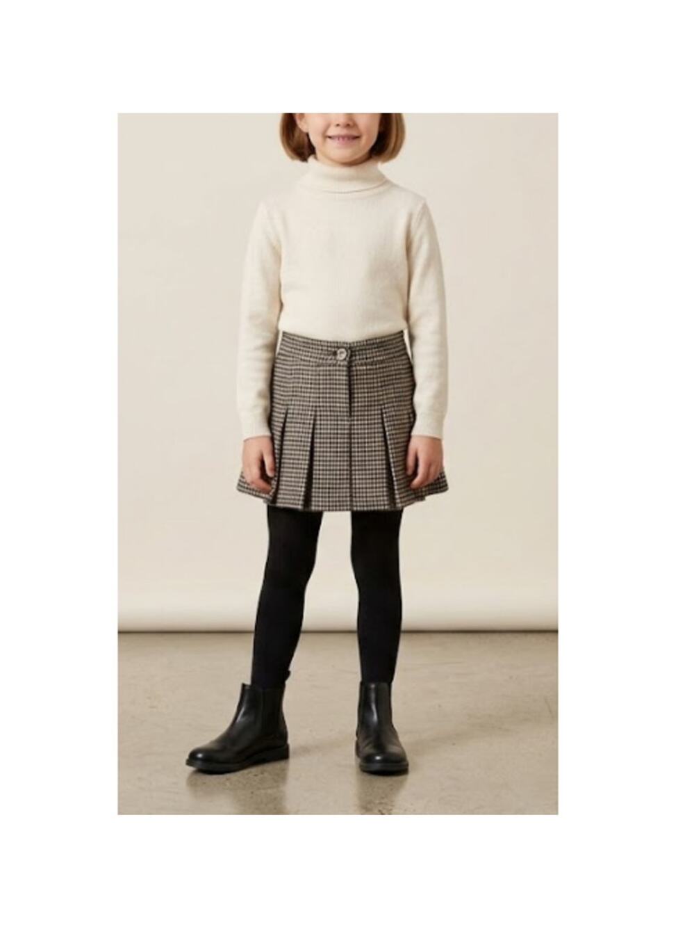 Rylee + Cru Girls Black Tailored Houndstooth Skort Size 2-3 Years